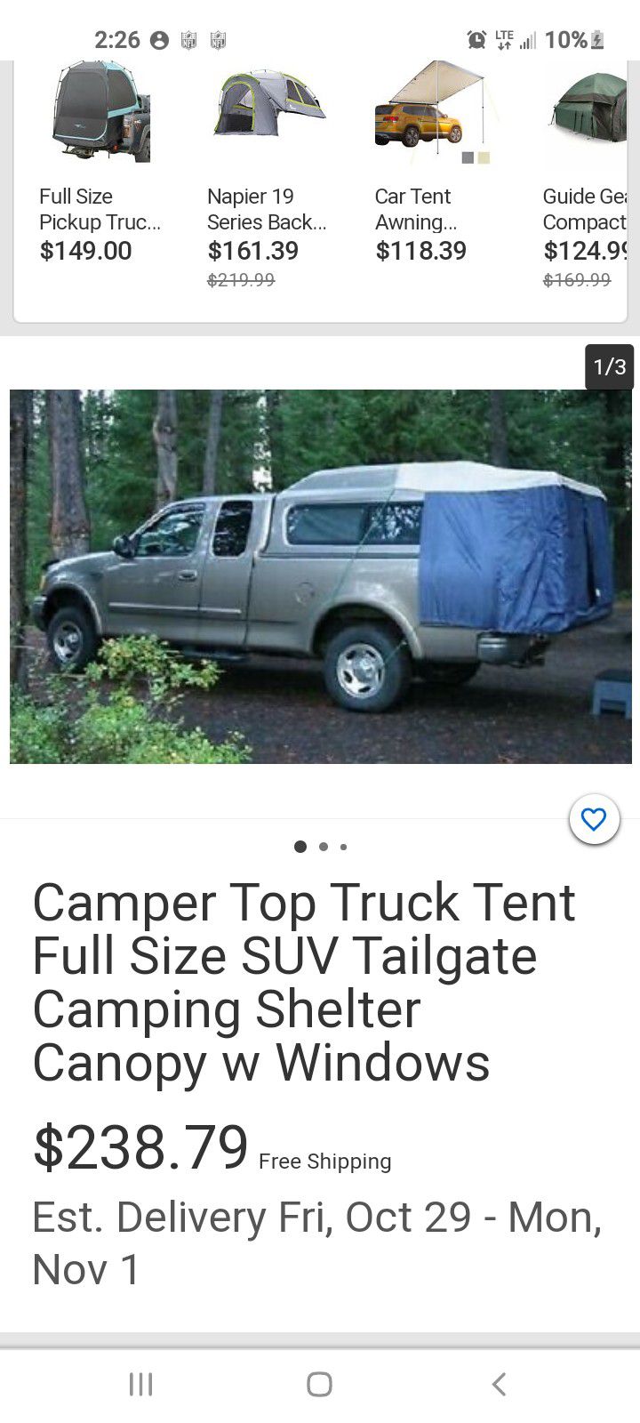 Full Size Suv Tent.PRICE REDUCED, $100