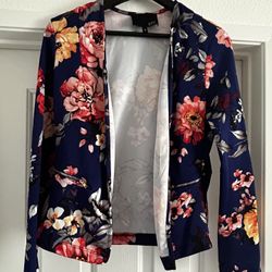 Blue floral blazer