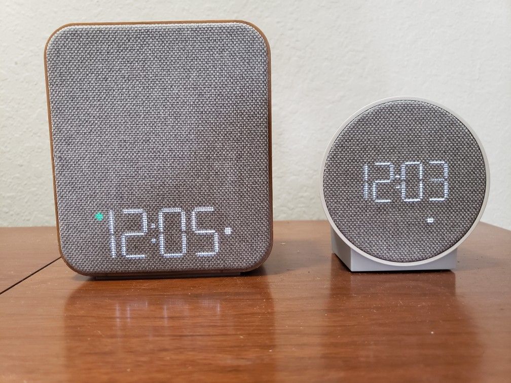 Round Time Table Clock Gray - Capello and Wood Sound Sleep Alarm Table Clock Gray - Capello