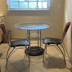 Glass Kitchen Table W Chairs