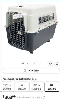 SportPet Designs Airline Approved Plastic Dog Kennel with Wheels, XXX-Large