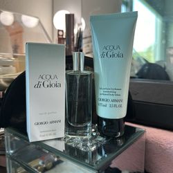Acqua Di Gioia perfume gift set 15ml+75ml and pouch
