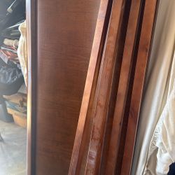 Queen Size Cheery Oak Sled Style Wooden Bed Frame 