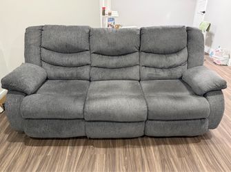 Raymour & Flanigan - Reclining SOFA - GREY-3 Seater-Long Sofa