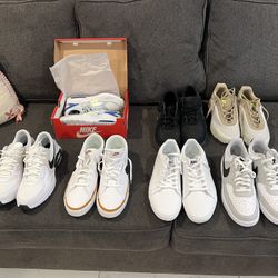 7 New nike tennis shoes court legacy men sneaker white  size 13 and black air max size 12 and beige size 10.5 asking $65 each thanks read the add for 
