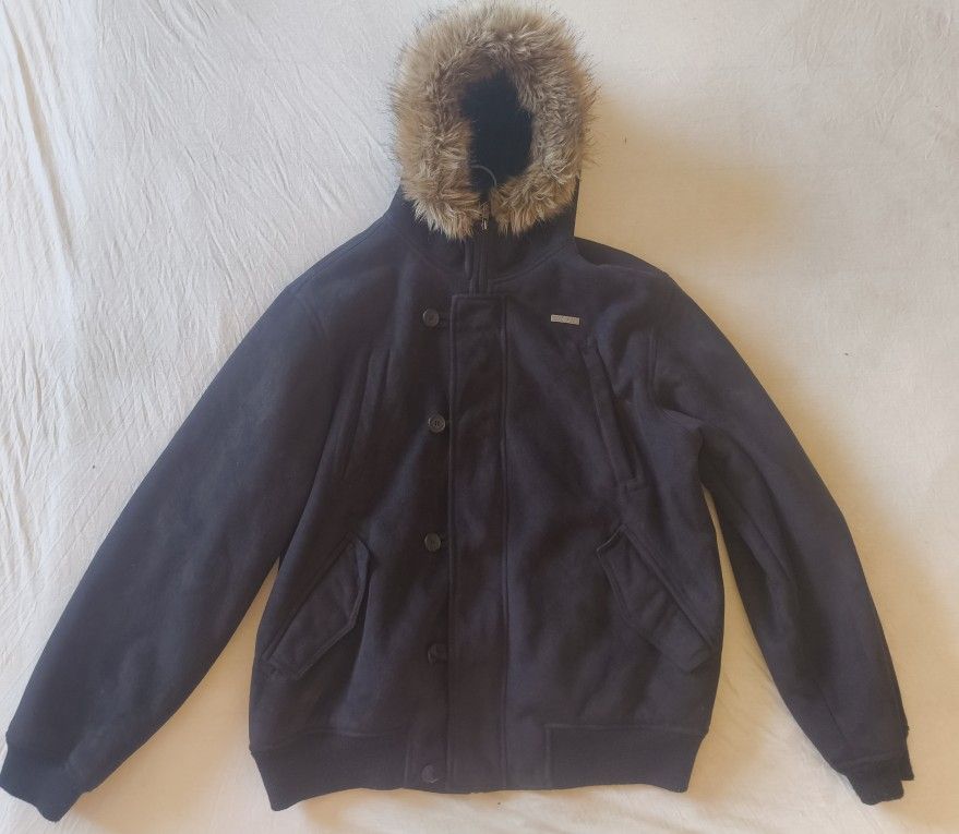 Parka XL hood fur jacket Echo Unlimited