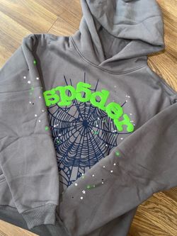 Sp5der Wait Web Hoodie Slate Grey