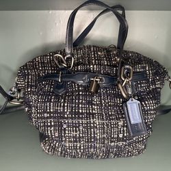 Coach Kristin Tweed & Leather Shoulder Bag