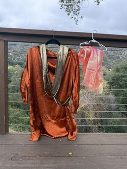 Zuul Gatekeeper Ghostbusters Orange Satin Dress Size Small