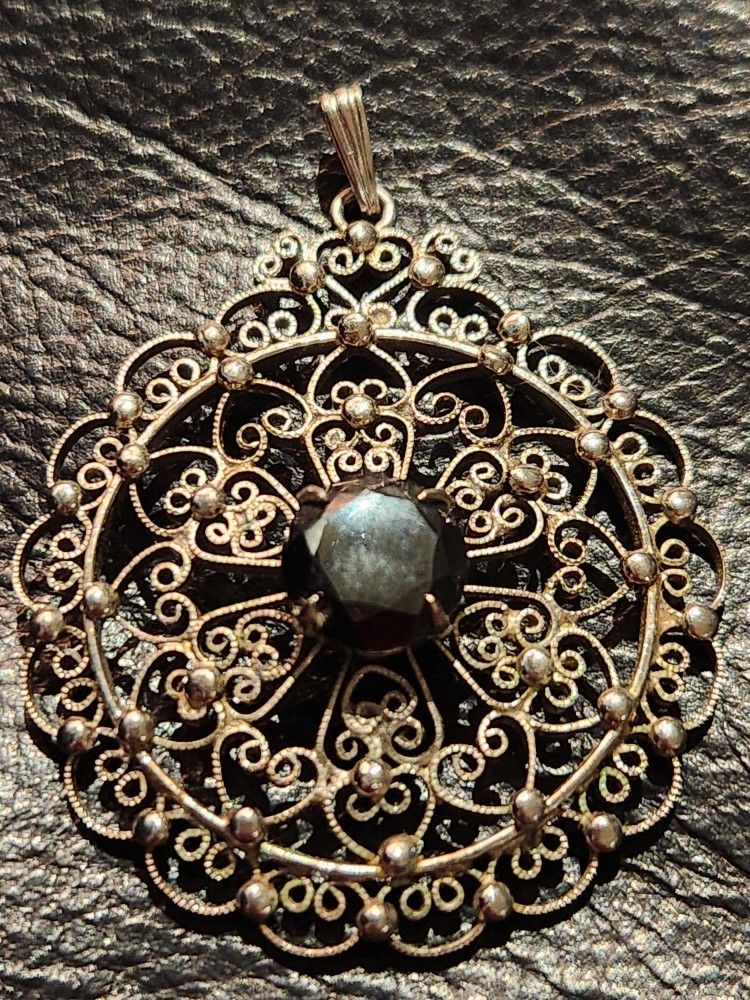 Vintage Dixelle Sterling Pendant and Clip Earrings