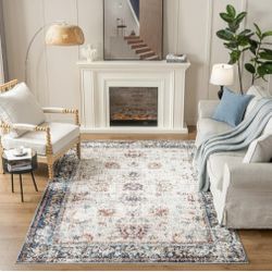 Brand New 6x9 Area Rug - Multi Colors Rugs for Living Room - Luxurious Silk's Soft Touch Living Room Rug - Elegant Non Slip Area Rug
