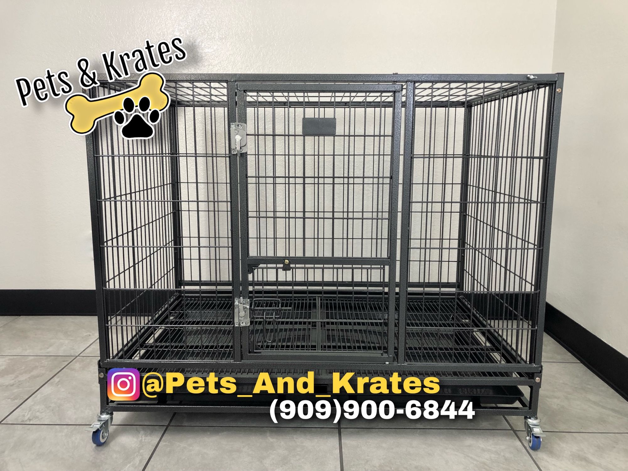 NEW! 43" FOLDABLE Heavy-Duty Dog Cage