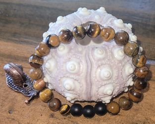🔮 Brand New Healing Crystal Bracelet- Tigers Eye And Onyx 
