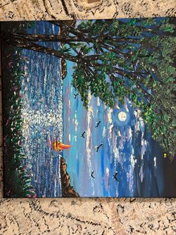 Moon Light Ocean Sea Original painting