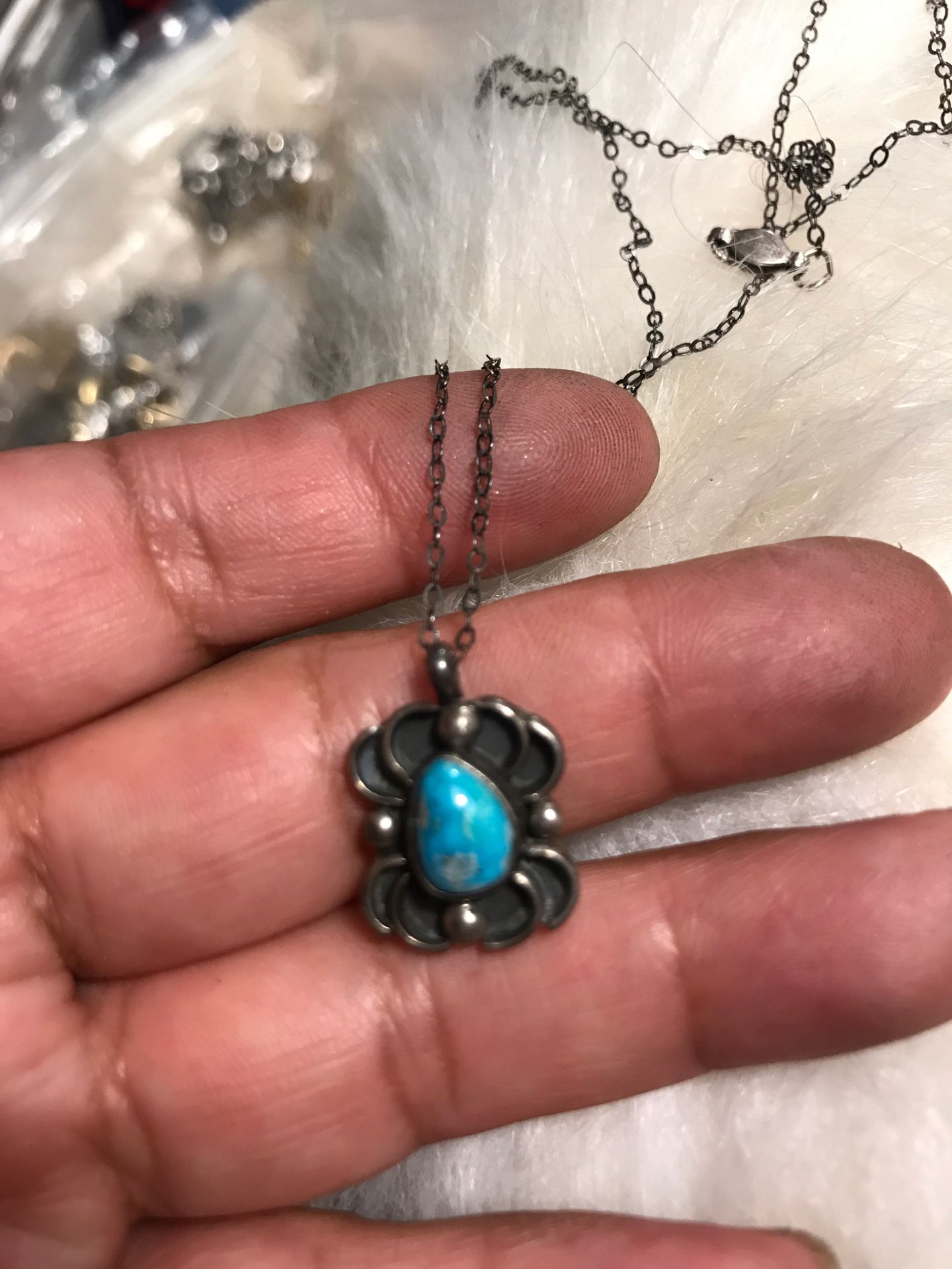 Silver turquoise pendant