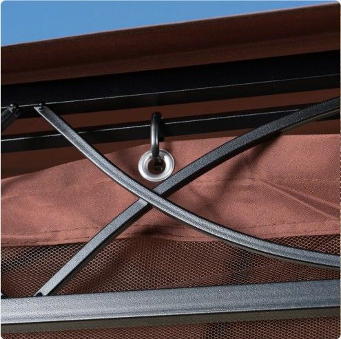 Brown 10x10 Outdoor Gazebo with Moquito Net Lawn & Garden