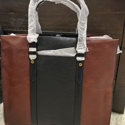 NEW Fossil tote Bag. Kingstone tote brown black Purse
