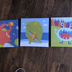 3 Cute Monsters Room Decor