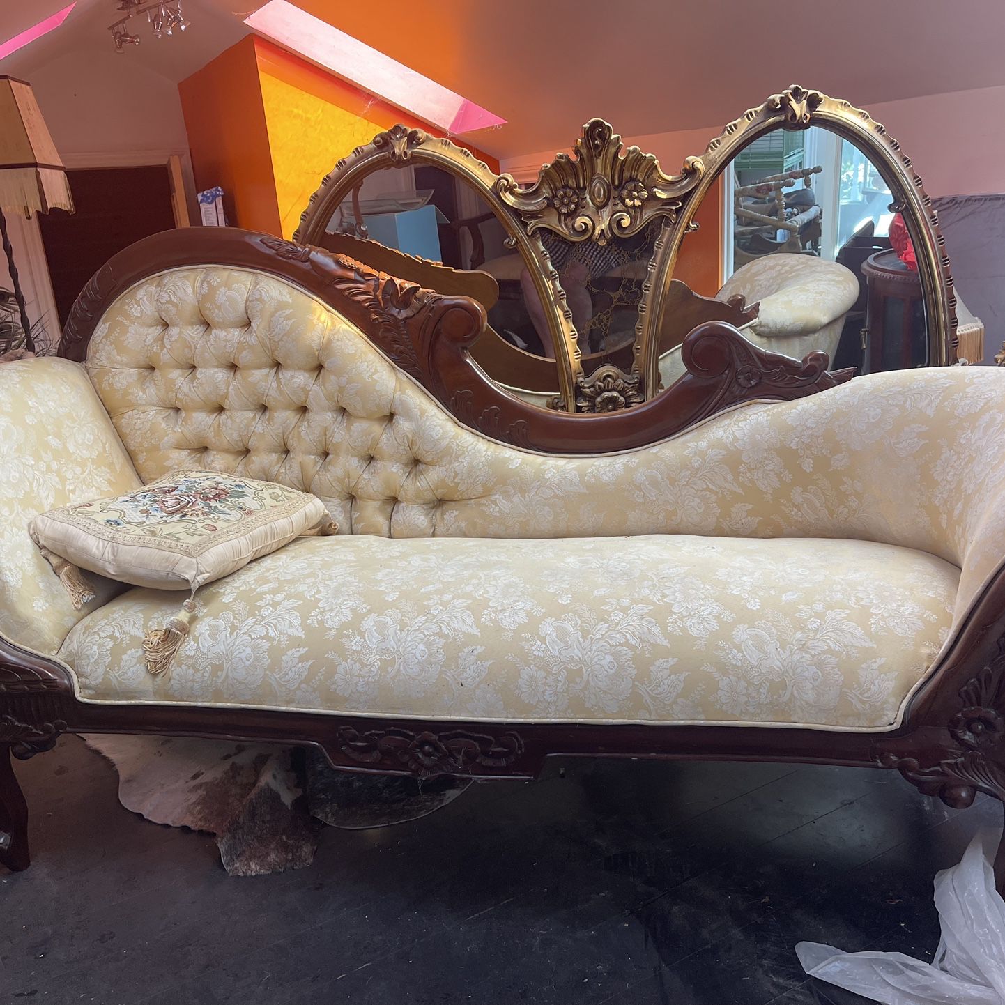 Couch Loveseat  Chairs Mirror 