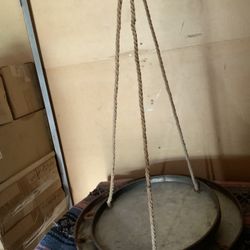 Round Metal Tray Rope Plant Hangers Bird Feeders