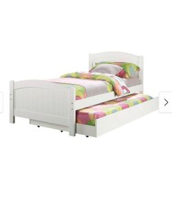White pullout twin bed