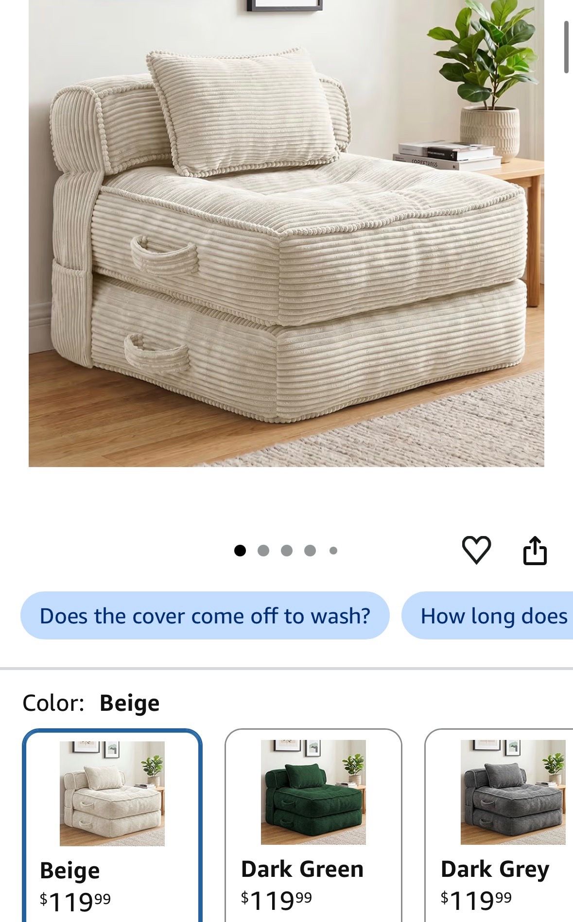Folding sofa bed