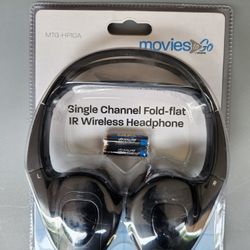 Single channel wireless fold-flat headphones. 2 Pair Available 