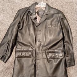 Men's New LA Leather California Black Soft Leather Coat Sz L