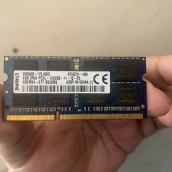 Kingston Laptop Ram 8GB 2Rx8 DDR3L PC3L - 12800S