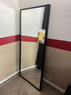 Modern Black Wood Mirror