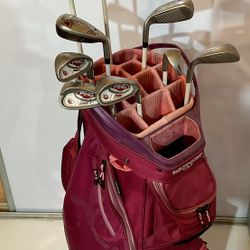NICE PING FAITH Golf Club Set~Driver,5W,5H 6H-7i-PW-SW PING Grips 9 Club Set+lady Sun Mountain Cart Bag