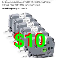 TZc-231 12mm 0.47 Laminated White Tze Label Tape Compatible for Brother Tze-231 Black on White Refill Work for Ptouch Label Maker PTD220 PTH111 PTD210