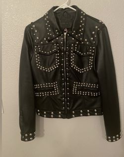 Faux Leather Studded Jacket