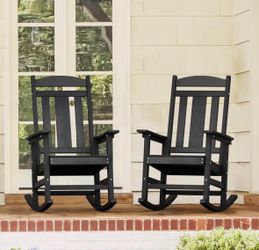 2X Black color HDPS rocking chairs