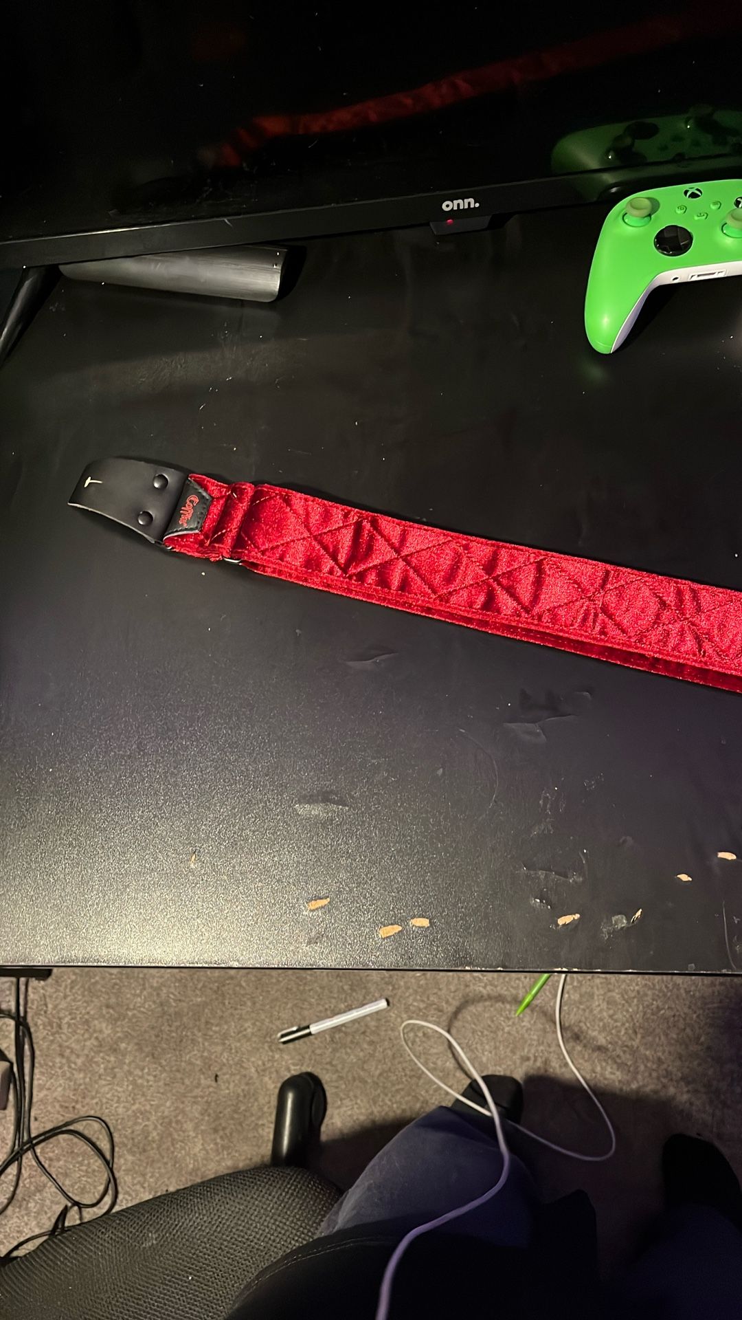 Coffin Guitar Strap Red