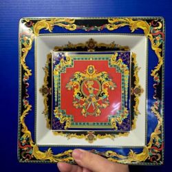 Vintage Versace "Le Roi Soleil " Square Plate 8.5"