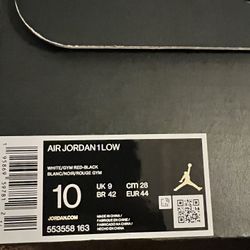 Nike Air Jordan 1 Low Men’s Size 10 
