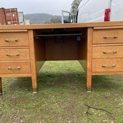 Antique Oak Teachers Desk