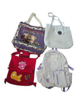 Assorted Kids/ Teens tote & Backpack Set - Cream, Red, Purple, White