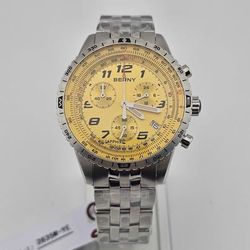🦖Berny 42mm VK68 Japanese Quartz Chronograph Pilot Watch 2835M 🦖