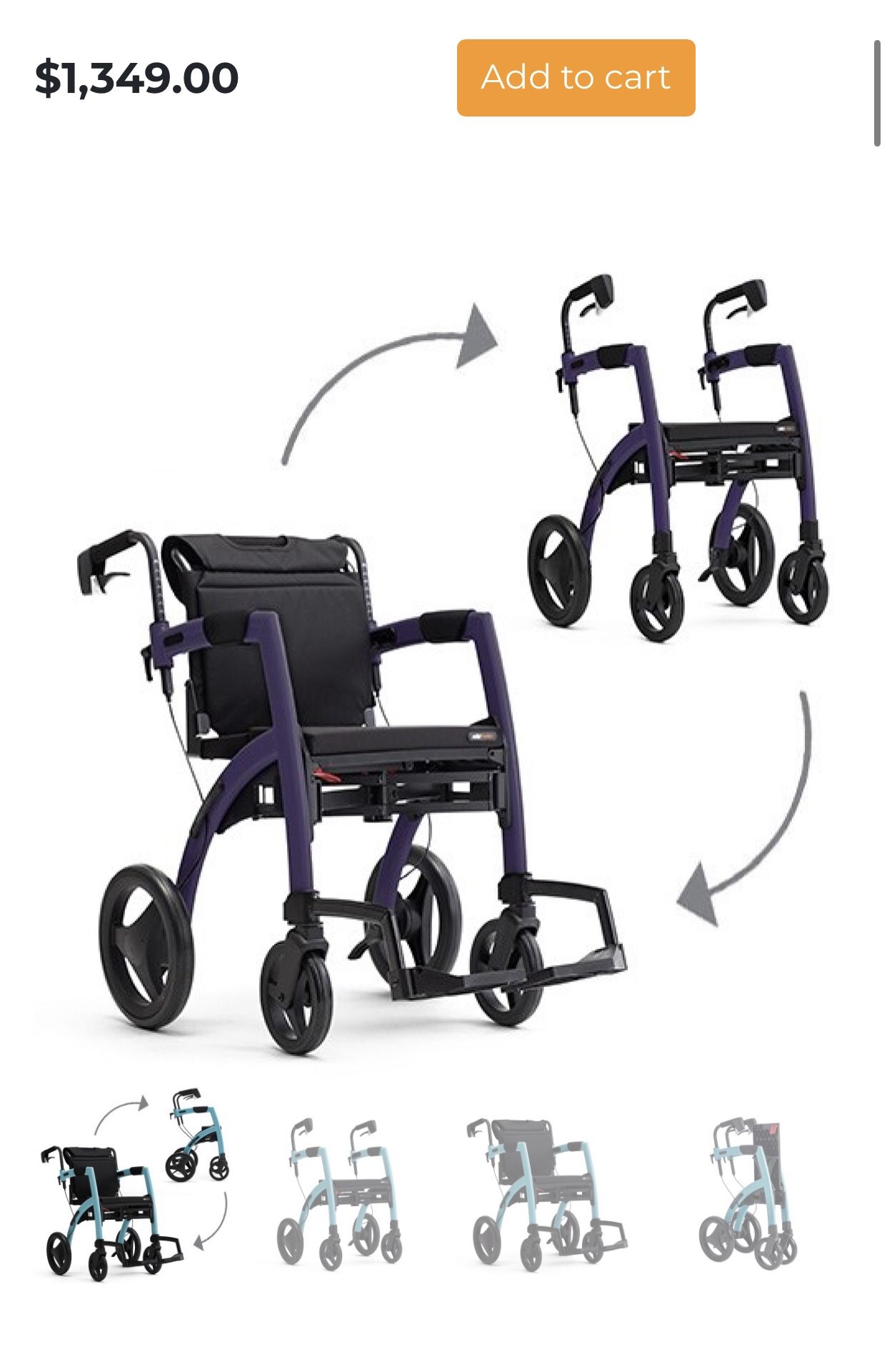Rollz Motion - Rollator/Wheelchair Combo