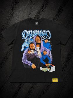 DRAKEO THE RULER BLUE AWFUL COUGH SYRUP TEE SIZE SMALL ONLY LEFT