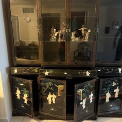 Vintage China Cabinet With Bar