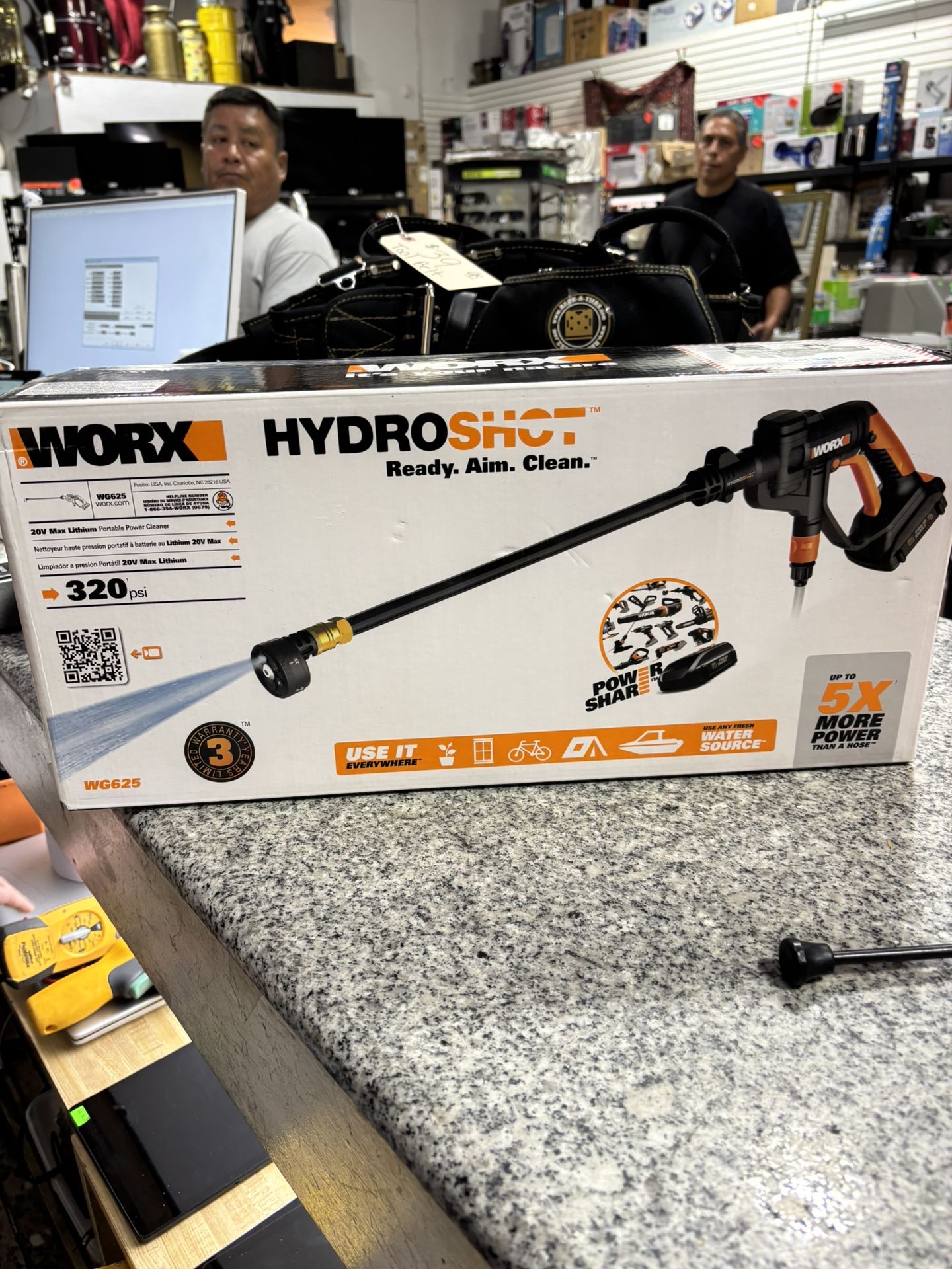 WORKX HydroShot 20V Portable Power Cleaner