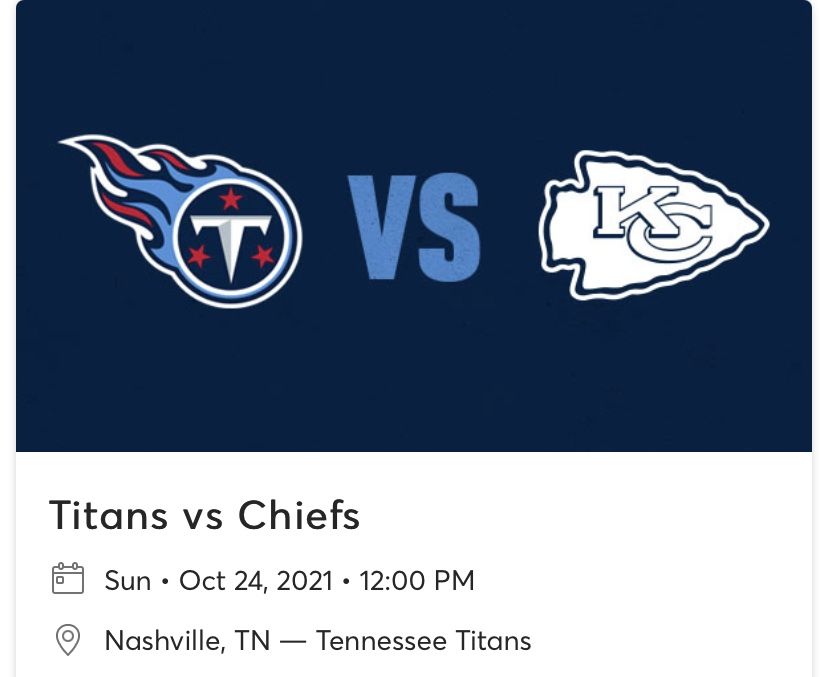 Titans vs. Kansas City Chiefs  Great Seats