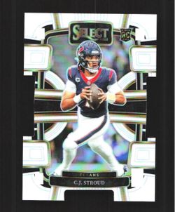 2023 C.J. Stroud Rookie Card - Panini Select #41 White Prizm Die-Cut /199