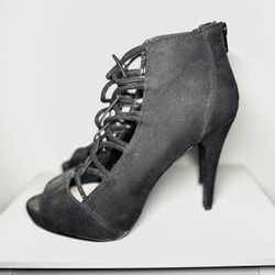 Black Open Toe High Heels