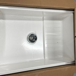 Zurn Elkay Z1996-36-AW White Composite Mop Sink with Drain Shelf - 36" x 24" x 10"  BRAND NEW