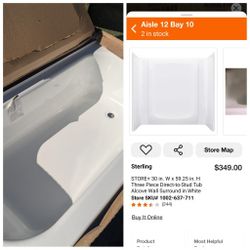 Sterling By Kohler Bathtub And Shower Wall Kit