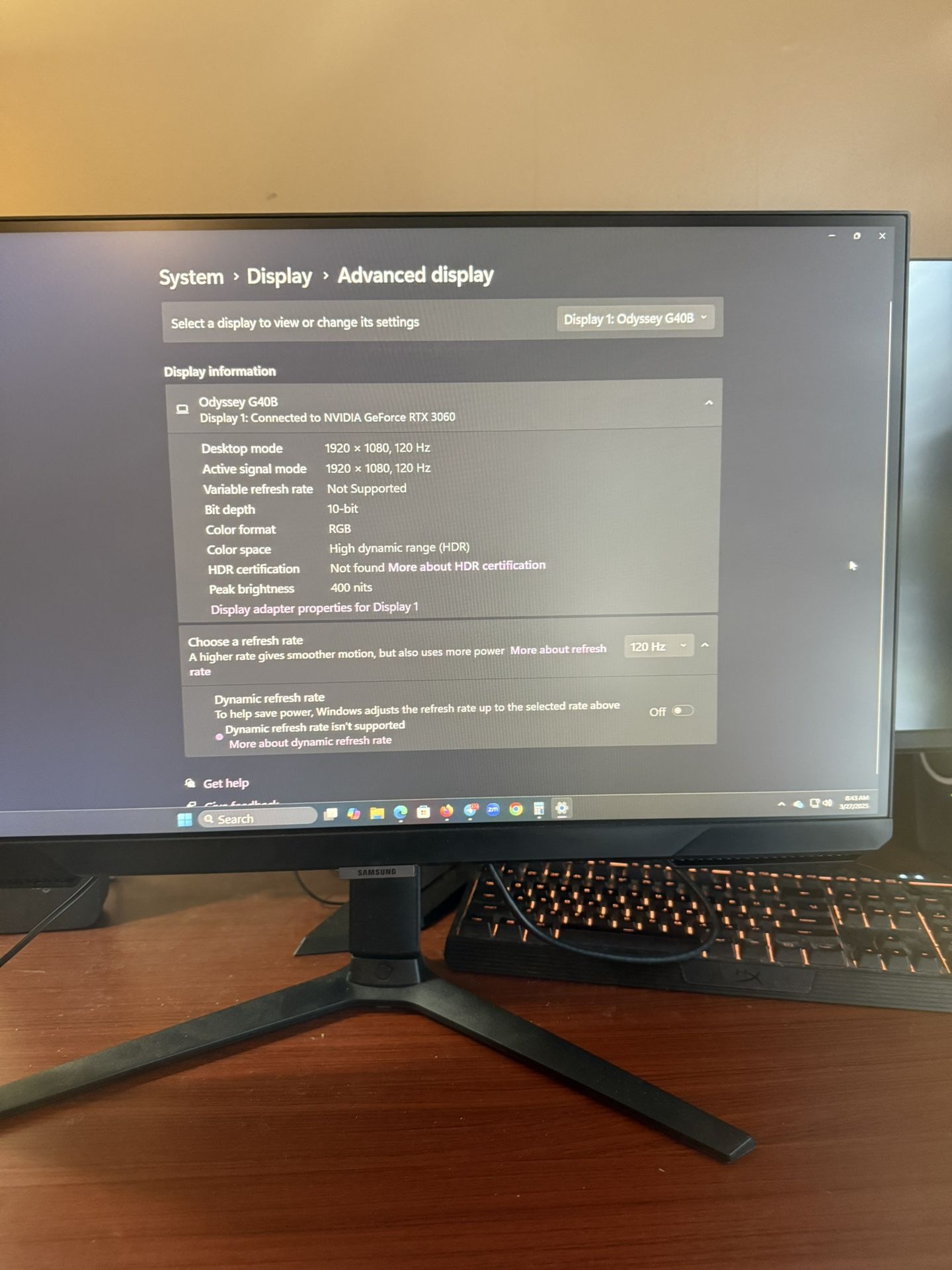 Samsung Odyssey G4 Gaming Monitor 240hz 1080p 1ms Response Time
